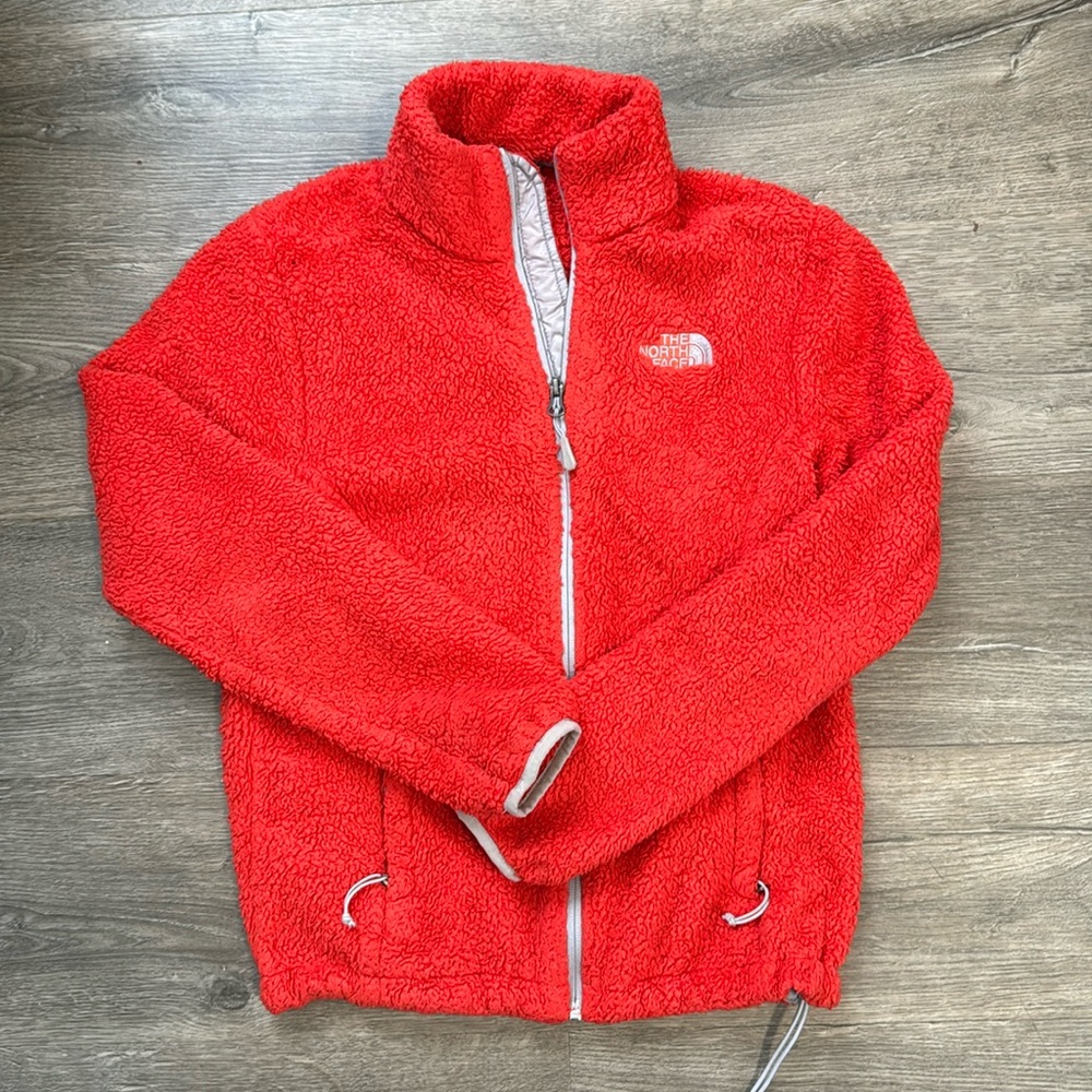 The North Face fleece zipper jacket. Red size small